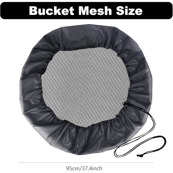 2PCS Regnfat Mesh-skydd, Tank Mesh Protector Vattenuppsamlingshinkar Tunnor Cirka 37,4 Tum Nätnät för att hålla myggor, löv