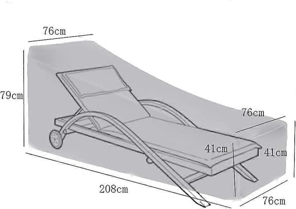 Solstolsskydd, Vattentäta Utomhusskydd för Solstolar, Trädgårdsmöbelskydd, 208x76x79cm Grå