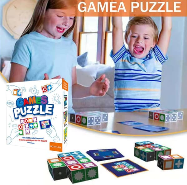 Matching Puzzle Game for Kids, Educational Logic Board Game with Pattern Cards, Interactive Family Toy for Early Learning