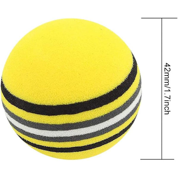 20 st skumgummi golf träningsbollar - svamp golf träningsboll regnbåge svampboll mjuk för inomhus- eller utomhusträning, gul