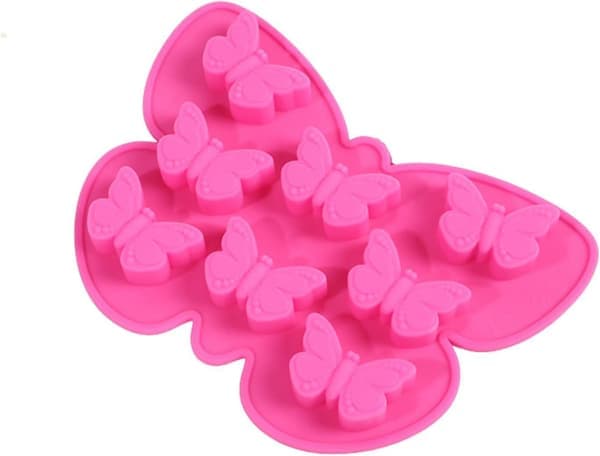 Pink sommerfuglemønster silikone isterningebakke
