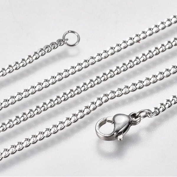 *Unisex pansarlänk kedja i AISI 304 stål olika färg /längd Titanium 60 cm guldpläterad Titanium 60 cm guldpläterad