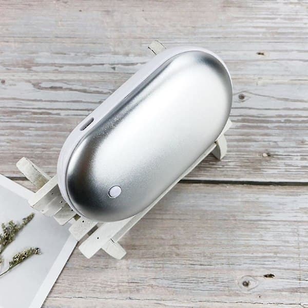 2 kpl ladattavia kädenlämmittimiä USB-virtapankki sähköinen taskulämmitin valkoinen