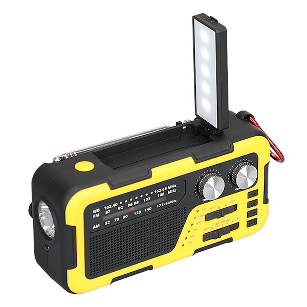 Nödväderradio  Bärbar med solladdning, handvev, AM/FM/NOAA väderradio