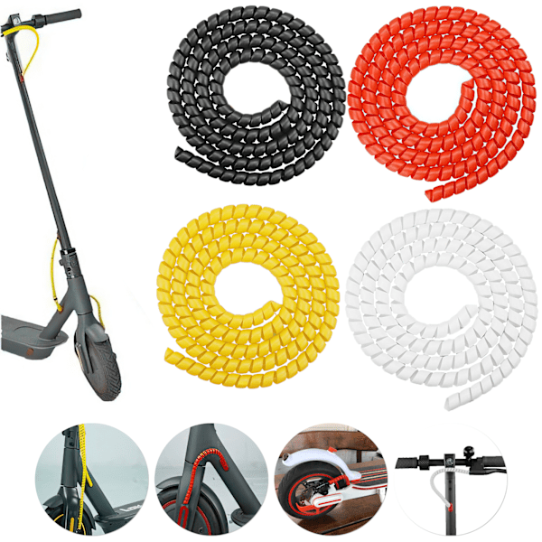 Spiraltråd Kabel Skydd till Xiaomi Elektrisk Scooter Svart Svart