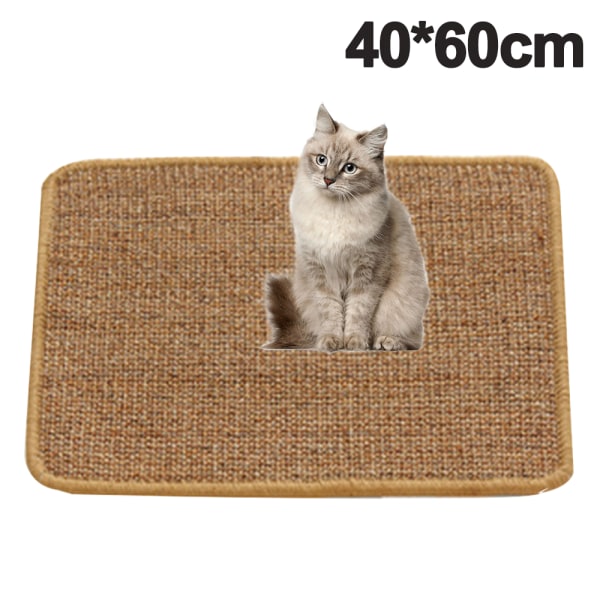 Kattklösmatta, Naturlig Sisal Repmatta, Anti-Slip Katt Repmatta Sovande Matta för Katt Slipning Klor & Skyddande Möbler