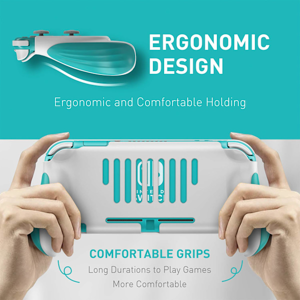 Grepp för Nintendo Switch Lite, Ergonomiskt Bekvämt Handhållet Skyddande Spelskal Bärbart Blue Blue