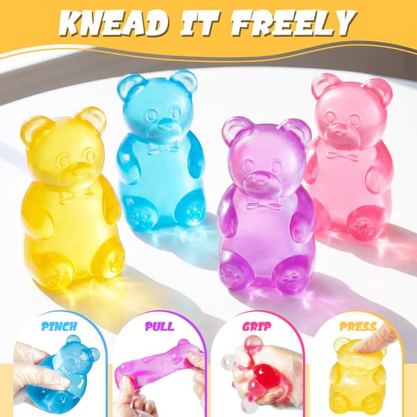 Gummy Bear Squishy - Langsomt stigende stresslegetøj, blødt sensorisk dekompressionslegetøj til børn og voksne pink