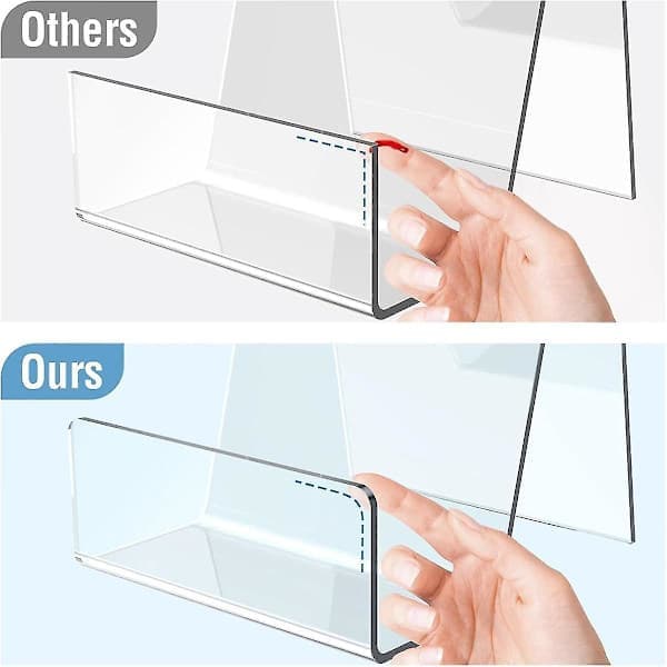 8-pack akrylbokstöd - Transparenta displayställ för album, CD, bild, tallriksutställning