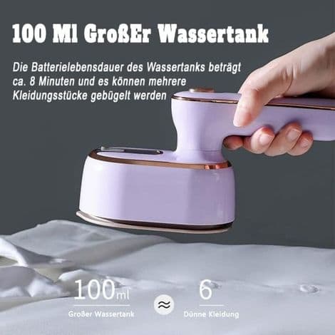 Bærbart 1000W sammenleggbart dampstrykejern, perfekt for reise og hjem.