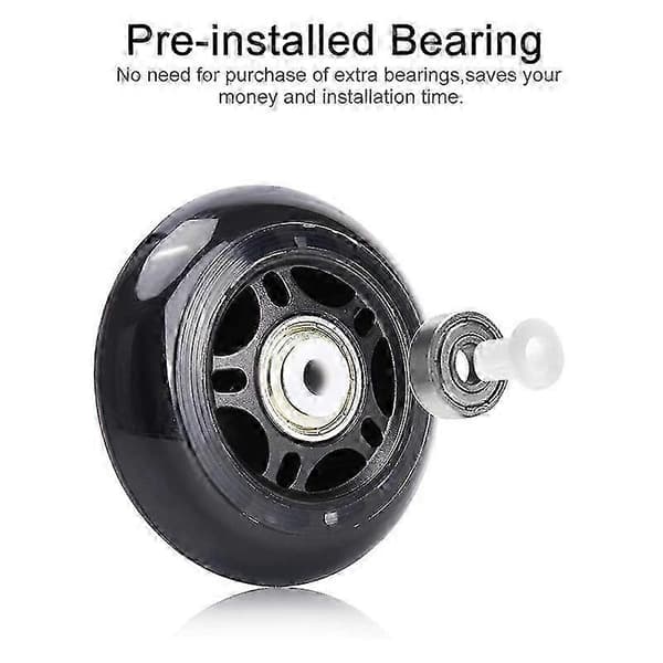 4 kpl Inline-luistimen pyörät sisä-/ulkokäyttöön, vaihtopyörät kuulalaakereilla 70mm, musta
