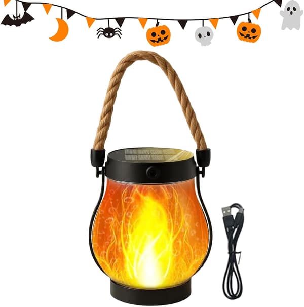 1-pack Solar Lantern Outdoor Lighting, Waterproof Dancing Flames Solar Lights for Garden Decoration