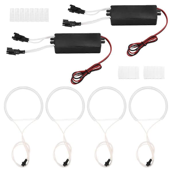 4 stk Hvite Frontlykter CCFL LED Angel Eyes Kit Halo Ring DRL Blinklys CCFL Frontlyspære For E36 E46 E39 E38
