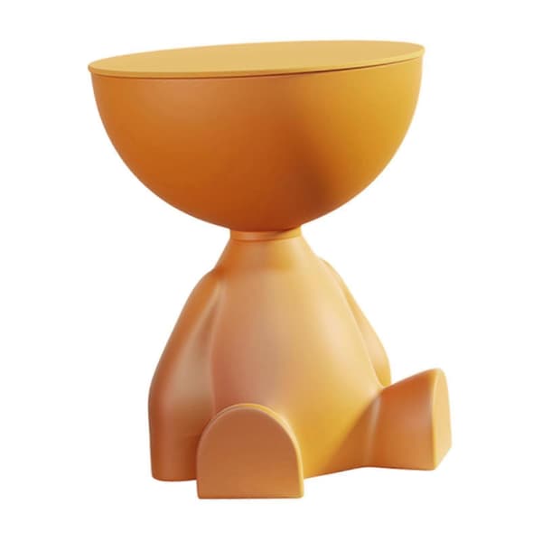 Compact Sofa Side Drink Table, Decorative Accent Table for Living Room, Bathroom, Office, Patio Orange