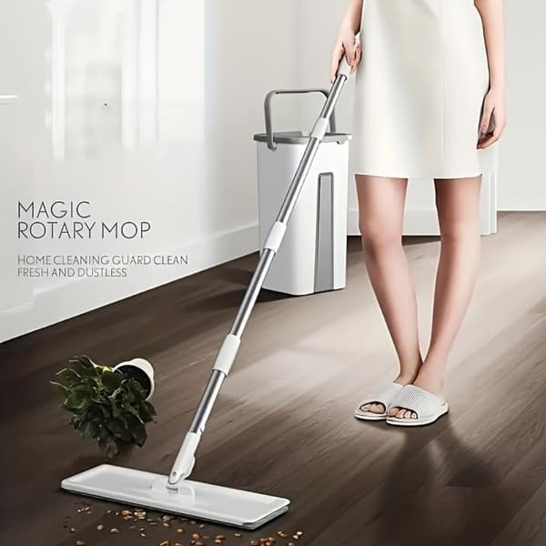 Mopper og bøttesett (inkludert vri), flatmopp (for gulvrengjøring), langskaftet veggmopp (inkludert 2 mikrofibermopphoder).