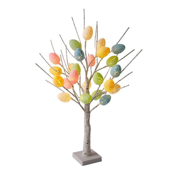 2 st påskäggsträd, 56 cm ljusa påskträd batteridrivna USB med timer (set om 2)