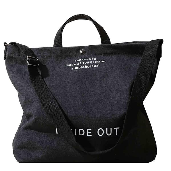 Dame Lærred Skuldertaske Afslappet Arbejdstaske med Topgreb