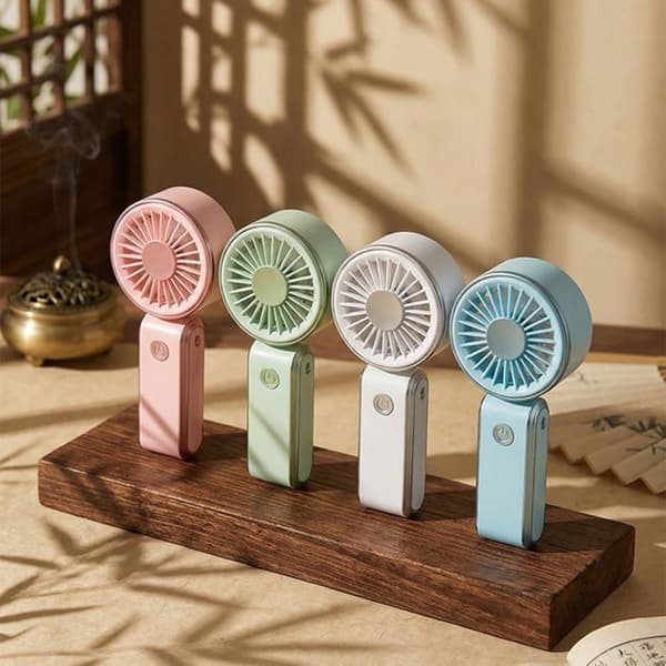 Mini bærbar ventilator - Sommerens nødvendighed - Sammenfoldelig, let, nem at bære - Udendørs/Hjemmebrug - Rosa
