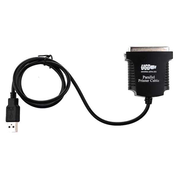 USB-kabel til parallelport til printer, 36-bens han, sort