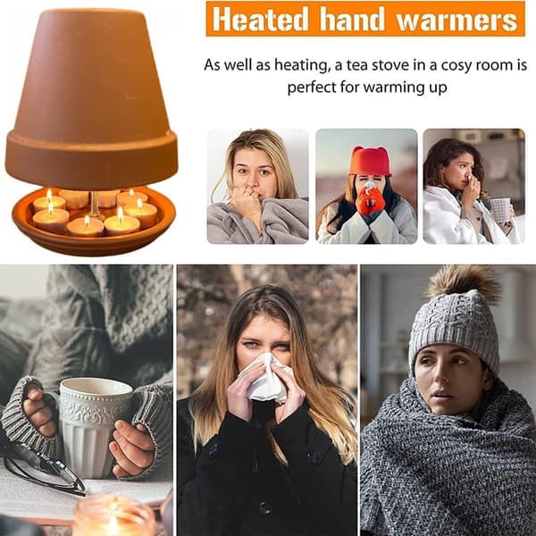 Fireplace tea light warmer oven, creative double-walled mini candle holder warmer, tea light candle holder that holds 6 candles (candles not included).