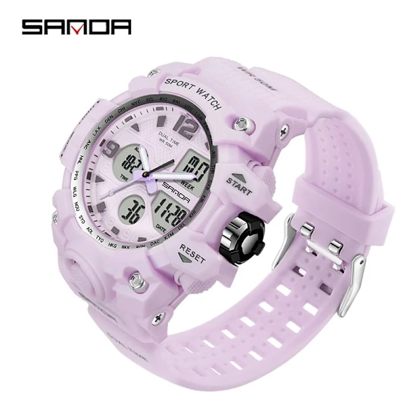 SANDA Herr Militärklockor Vit Watch LED Digital 50M vattentät watch Herr Multifunktionsklocka Relogio Masculino 942 Ms purple 942 Ms purple
