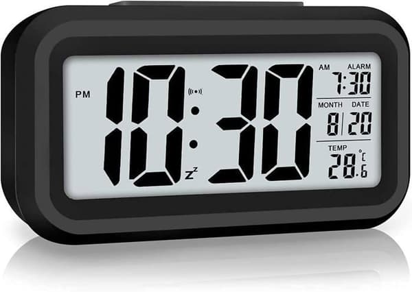 Digital Alarm Clock, LED Digital Alarm Clock, Black - Temperature and Humidity Model [Seven Functions - Single/Dual Shutdown]