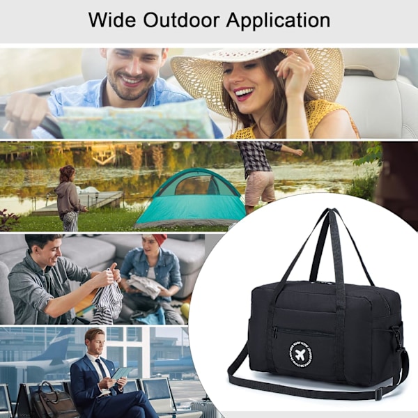Ryanair Kabinväska 40x20x25 Resväska Vikbar Understol Kabinväska Vattentät Weekendväska Lätt Handbagage black black