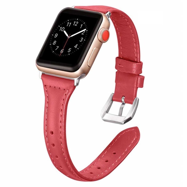 Watch , kompatibelt med Apple Watch, läderband smalt och tunt utbytesarmband för iWatch Series 5 4 3 2 1 38-40 mm Svart