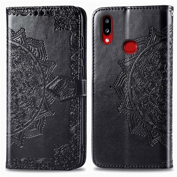 Mandala läder Samsung Galaxy A10s fodral - Svart Svart