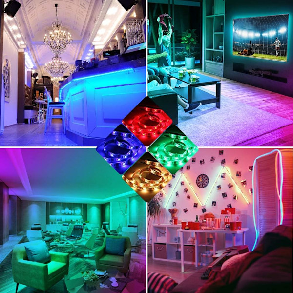 4M LED-band, 120 lysdioder och 16 RGB-neonfärger USB-ljuslist, 24-tangenters fjärrkontroll 4 dynamiska lägen
