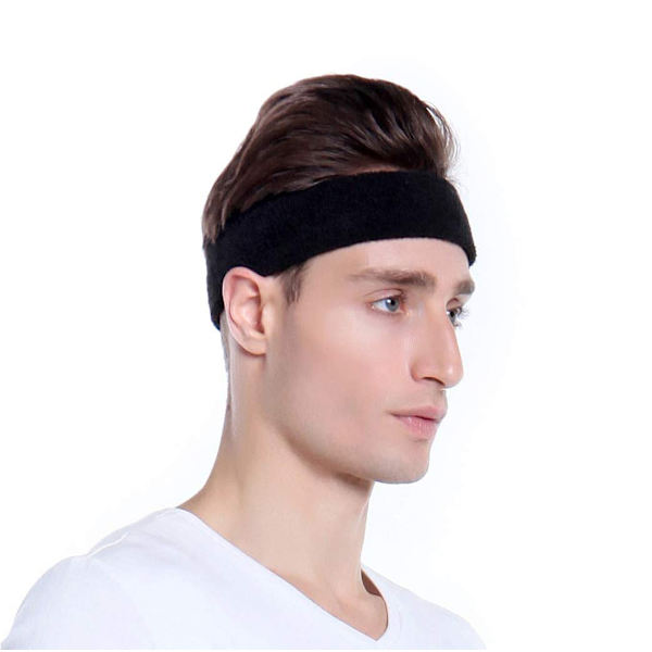 Sweatbands Sports pannband för män och kvinnor - 6 st fukttransporterande atletisk bomullsfrotté pannband för tennis, basket, löpning, gym,