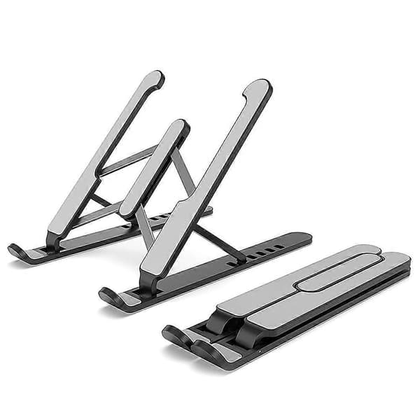 Adjustable Laptop Tablet Stand Multi-angle Laptop Holder Portable & Foldable Laptop Stand for 10-17' Laptops Hollow Design Pink Black
