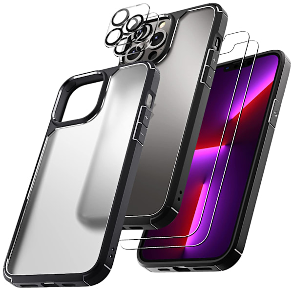 Anti-gul chockfodral 360 grader iPhone 13 Pro Max skyddande fodral - svart