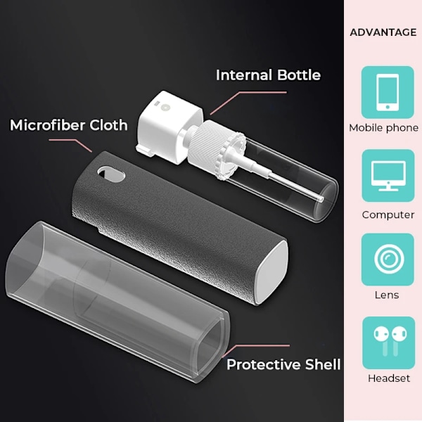 3 i 1 fingeravtryckssäker Skärmrengöring Enkel att använda Återanvändbar Tar bort fläckar Skärmrengöring för mobiltelefon Orange 10ml Orange 10ml