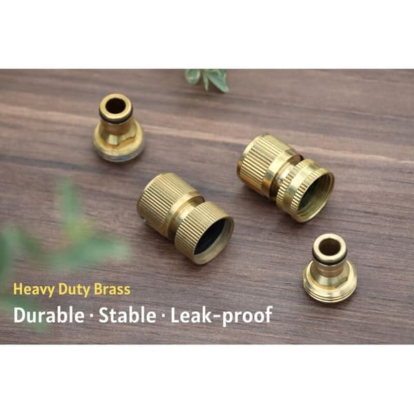Quick Connect Garden Hose - Quick Connectors for Garden Hose, Solid Brass Quick Connect Water Hose, 3/4\" GHT, 2 Set