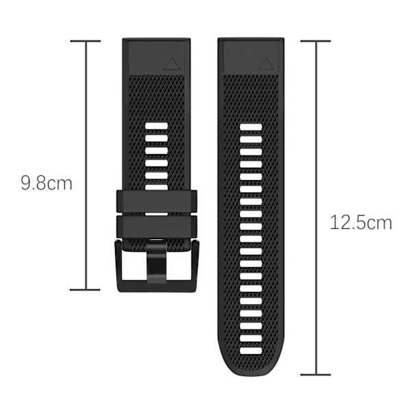 Klockarmband 26 mm Garmin Fenix 5 Plus/Fenix 5/Forerunner935/Fenix 6/Fenix 3/Fenix 5x/Fenix 6x Svart Svart