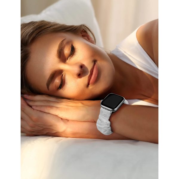 3-pack kompatibla med Apple Watch-band Scrunchies 38 mm tyg mjukt mönster tryckt tyg armband armband kvinnor IWatch elastiska Scrunchy-band