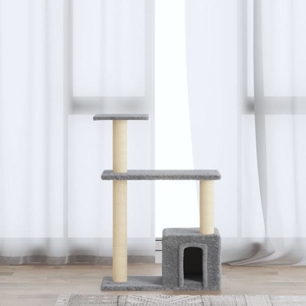 vidaXL Klösträd med sisalpelare ljusgrå 70 cm grå