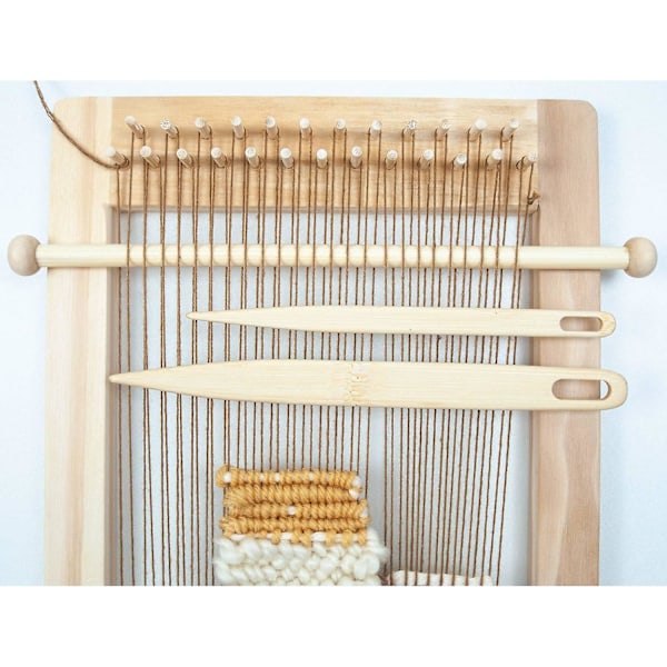 9 st vävverktyg i trä för handvävstol, stickset, virknål, stickning, gobelängvävning, tillbehör för DIY (YJD)