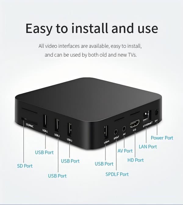 5G MXQ PRO 4K TV BOX Android 10.1 Quad Core Smart Media Player Uppgraderad Ram 4GB ROM 32GB