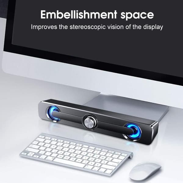 Portable Speakers Supporting a Universal 3.5mm Speaker Jack with Volume Control Knob, 2 Speakers + 2 Bass Radiators.