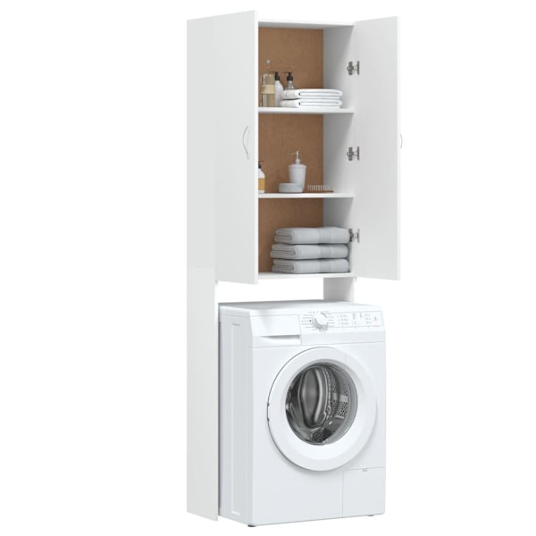vidaXL Tvättmaskinsskåp vit 64x25,5x190 cm Vit