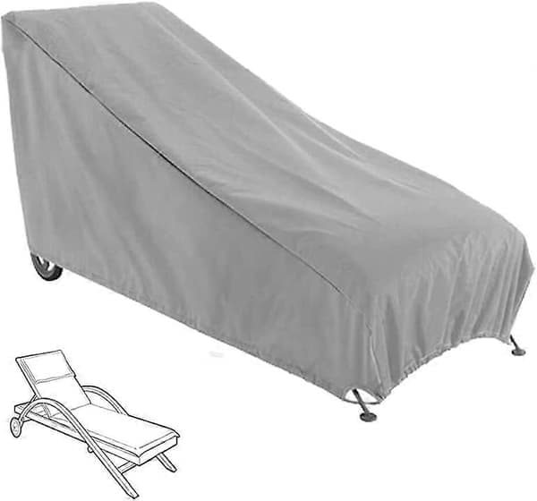 Solstolsskydd, Vattentäta Utomhusskydd för Solstolar, Trädgårdsmöbelskydd, 208x76x79cm Grå