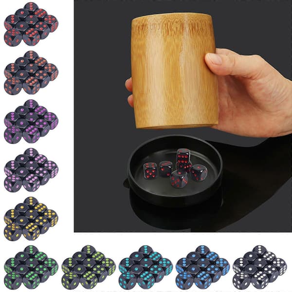 Game Playing Square Blocks Math Teaching Educational Toy Dice Small Colorful Acrylic Six-Sided Dice Cubes with Dots light purple