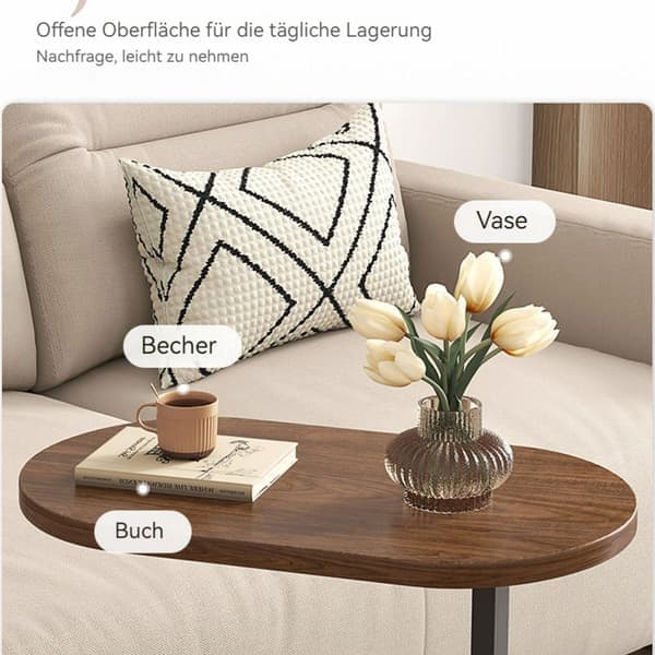 C-formet sidebord, 360° drejeligt