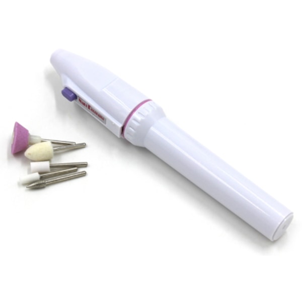 Manicure / manikyr verktyg 5 olika munstycken vit , rosa
