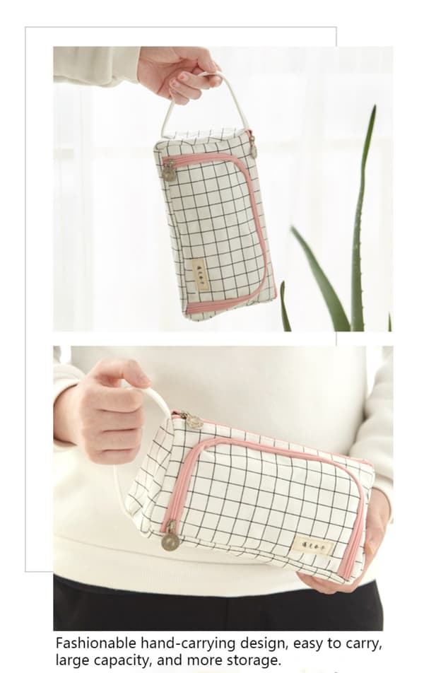 Multifunctional Pencil Case Korean Simple Creative High School Girl Canvas Large Capacity Pencil Case Pencil Case