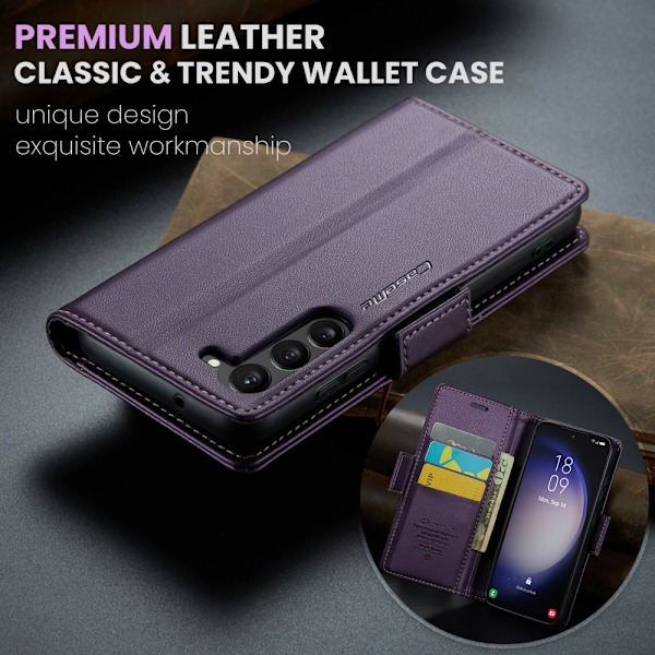CaseMe Slim Plånboksfodral RFID-skydd Samsung Galaxy S24 Lila