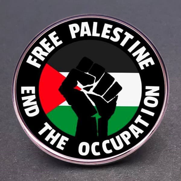 2 stk. GRATIS PALÆSTINA knapper pins mærker Gaza afslut besættelsen