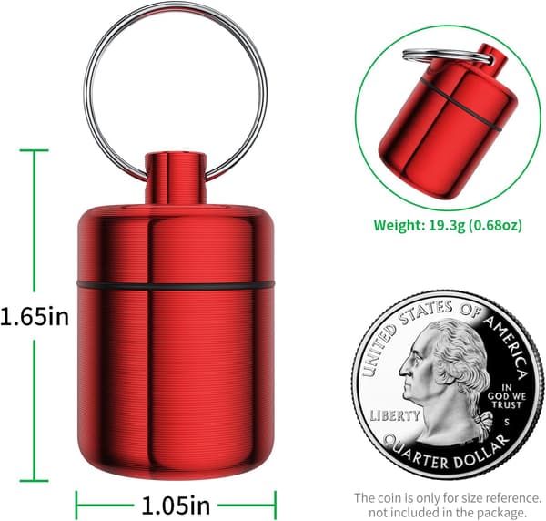 Earplug Case Keychain, Small Waterproof Metal Case for Earbuds, Perfect for Ear Plugs, Medicine Case Pill Box